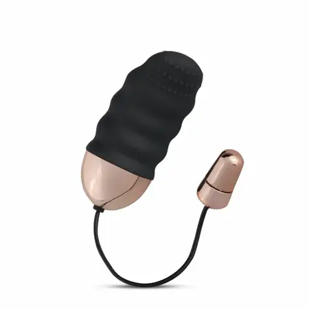 Teazers Ribbed Vibrating Egg Black Wireless Remote 10 Modes