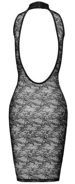 Cottelli LINGERIE Lace Dress L Black Floral, Sleeveless, Stand-Up Collar