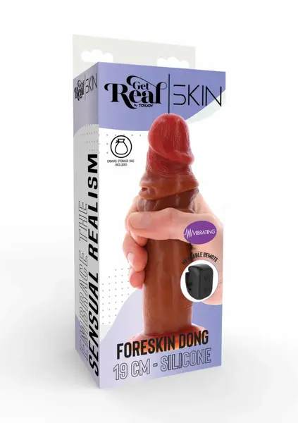 Foreskin Dong Vibrating Silicone 19 cm Dual Density Remote Control