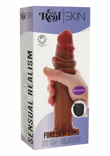 ToyJoy Foreskin Dong Vibrating Silicone 22 cm Dual Density with Remote