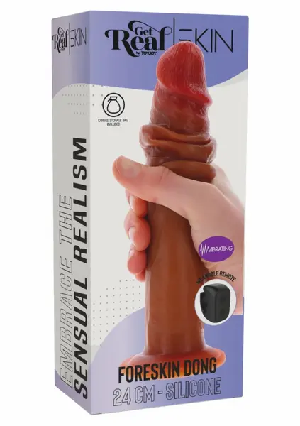 ToyJoy Foreskin Dong Vibrating Silicone 24 cm Dual Density Remote-Controlled