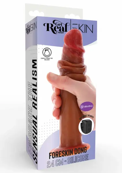 ToyJoy Foreskin Dong Vibrating Silicone 24 cm Dual Density Remote-Controlled