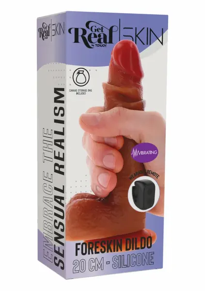 ToyJoy Foreskin Vibrating Silicone Model 20 cm Dual Density with Remote