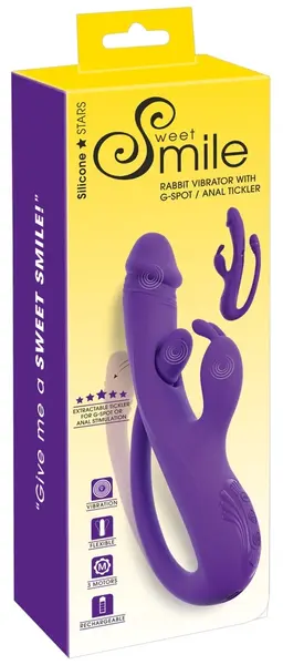 Sweet Smile Rabbit Vibe G-Spot/Ana - Triple Motor Silicone System 23cm