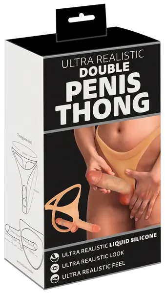 You2Toys Double Penis Thong Liquid Silicone Adjustable Black 62 cm