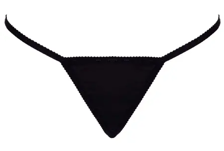 Cottelli LINGERIE Thong S-L Black Adjustable Rhinestone Detail