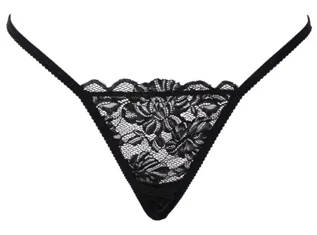 Cottelli LINGERIE String Rhinestones S-L Adjustable Lace & Crystal Detail