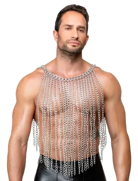 Bad Kitty Chainmail Collar/Skirt Adjustable Silver Unisex Metal Design