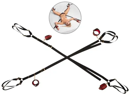 Bad Kitty Bed/Door-Restraint Set Red/Black Adjustable 5-Piece