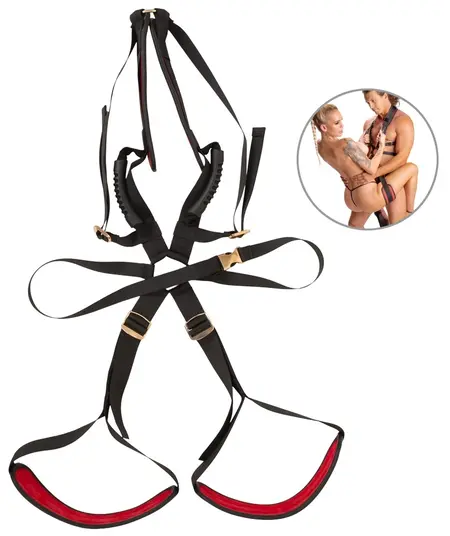 Bad Kitty Body Swing Adjustable Harness with Red Padding, 120kg Max Load