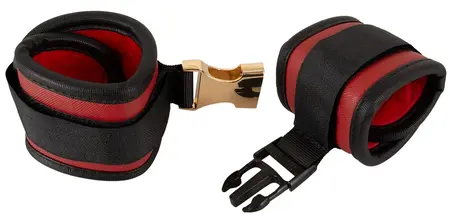 Bad Kitty Neck to Wrist Bondage Set Black/Red Adjustable with Blindfold