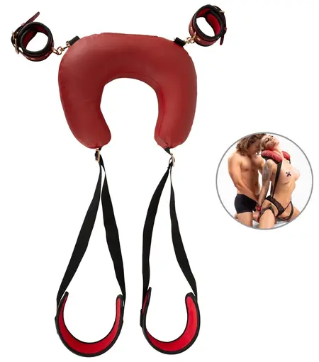 Bad Kitty Neck-Cushion-Thigh System Red & Black Adjustable Set