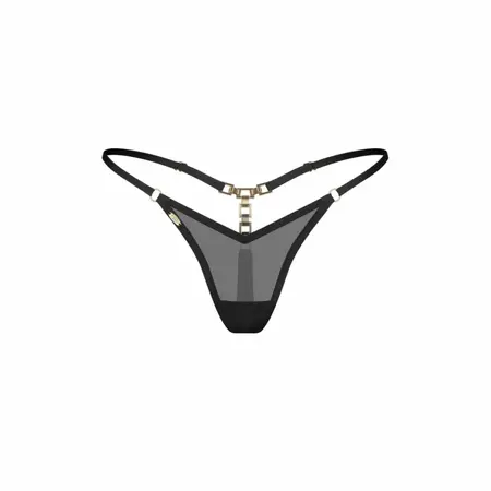 Obsessive Lopelly Thong Black - Minimalist Design with Decorative Accent