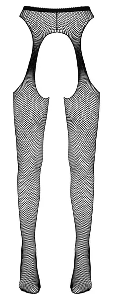Cottelli LEGWARE Sex Tights L/XL Black Net Suspender Seamless