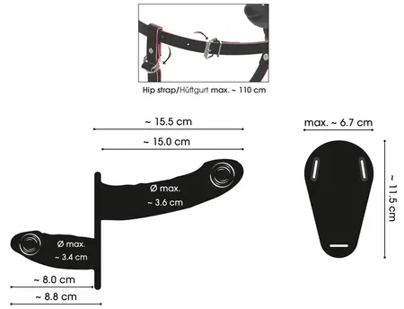 You2Toys RC Vibrating Double Strap-On Adjustable Silicone Black