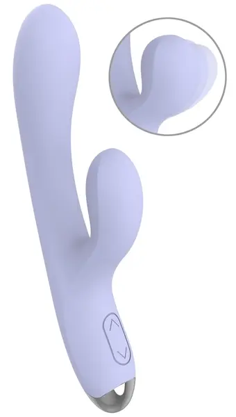 beau coeur Rivano Curved Rabbit Vibrator, Dual Motor, Soft Silicone, 20.4cm