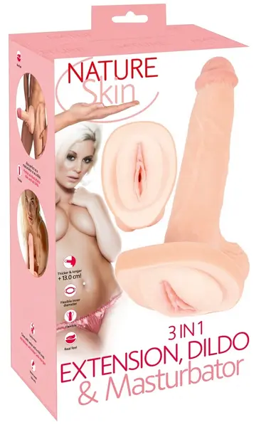 Nature Skin 3in1 Extension System, Anatomical Intimate Device, 31cm, TPE