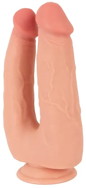 Nature Skin Bendable Double Penetrator Movable Skin TPE 20/19cm