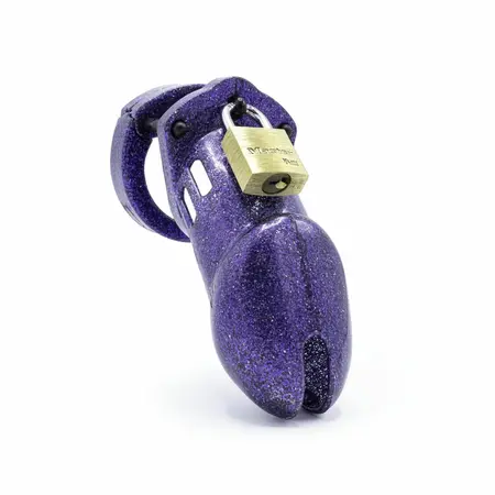 CB-X CB-6000 Guarded Galaxy Glitter Purple Chastity System ABS Kit