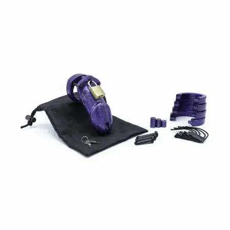 CB-X CB-6000 Guarded Galaxy Glitter Purple Chastity System ABS Kit