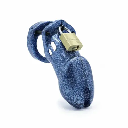 CB-X CB-6000 Chastity Kit Glitter Blue - Adjustable ABS System