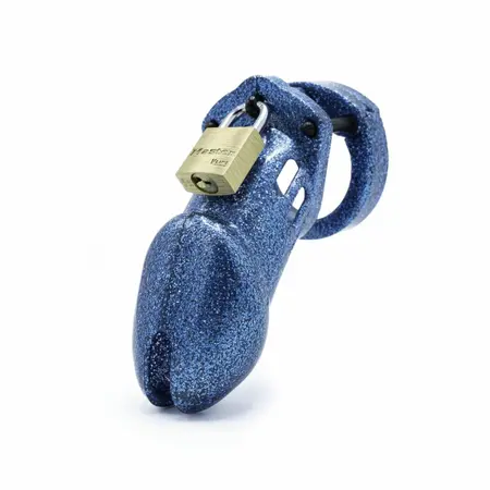 CB-X CB-6000 Chastity Kit Glitter Blue - Adjustable ABS System
