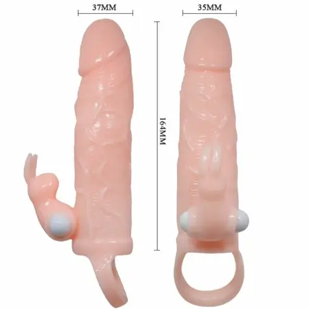 BAILE Brave Man Intimate Extension with Rabbit & Dual Vibration Flesh 16.5cm