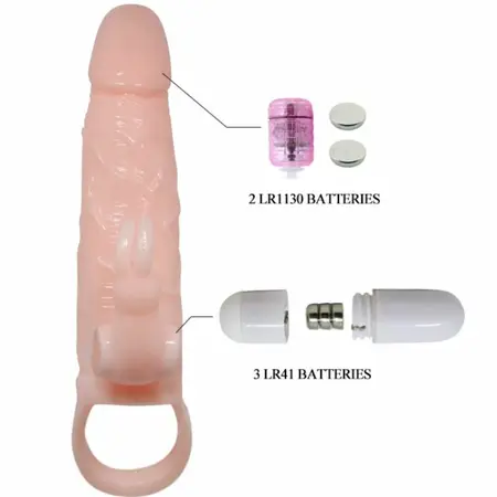 BAILE Brave Man Intimate Extension with Rabbit & Dual Vibration Flesh 16.5cm
