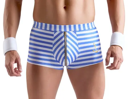 Svenjoyment Men's Pants 3XL Maritime Striped with Anchor Embroidery