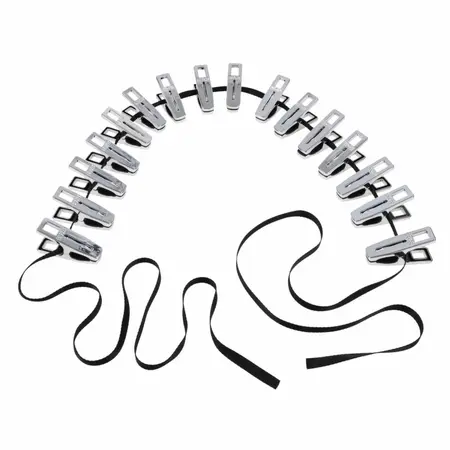 Sportsheets Edge Body Zipper Clothes Pins Silver - 16 Metal Clips Set