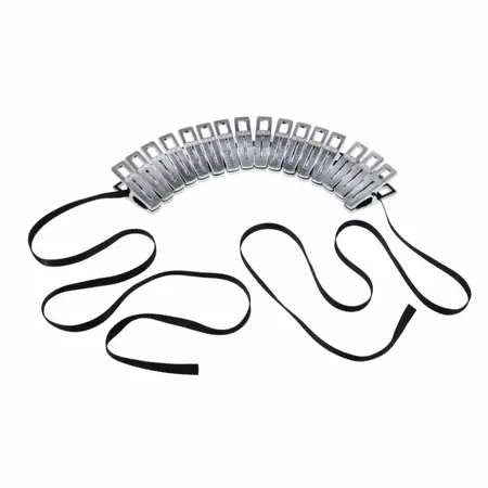 Sportsheets Edge Body Zipper Clothes Pins Silver - 16 Metal Clips Set