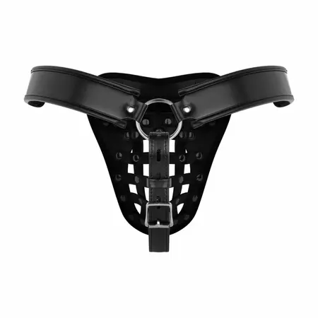 Bedroom Fantasies Chastity Cage Panty Black - Adjustable Harness System