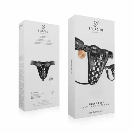 Bedroom Fantasies Chastity Cage Panty Black - Adjustable Harness System