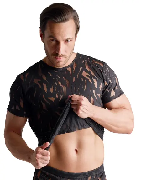 Svenjoyment Shirt 2XL Black Burnout Effect Short Sleeve Soft Stretch