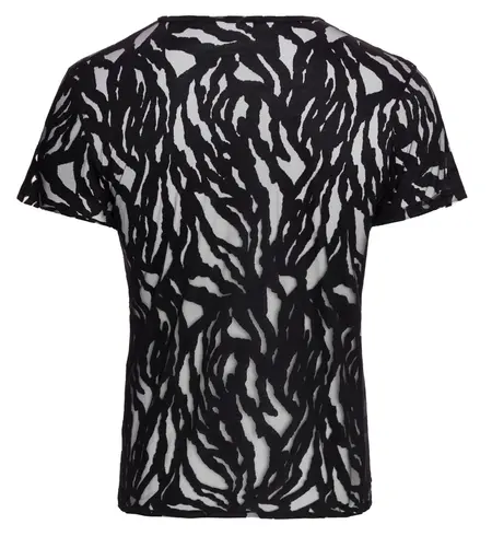 Svenjoyment M. Shirt XL Black Burnout Effect Short Sleeve Top