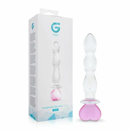 Gildo No. 37 Glass Intimate Device Heart Shape 18 cm Transparent