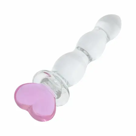 Gildo No. 37 Glass Intimate Device Heart Shape 18 cm Transparent