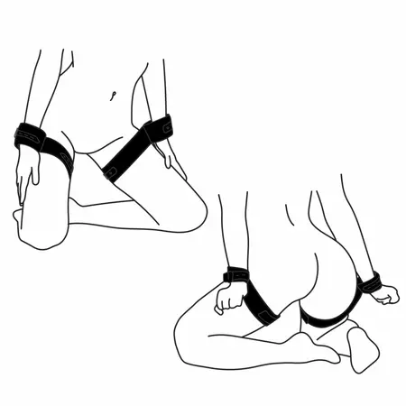 Bedroom Fantasies Thigh & Wrist Restraint Set Adjustable Black