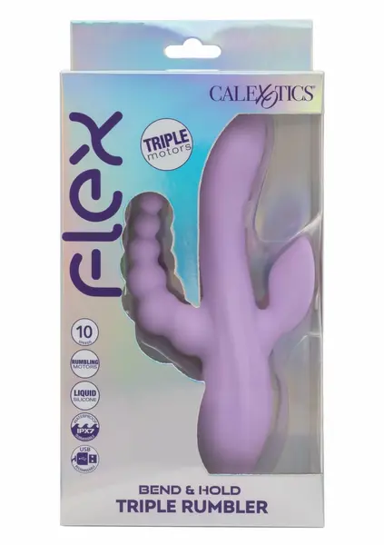 CalExotics Bend & Hold Triple Rumbler Flexible Vibrating Massager, Silicone, Black