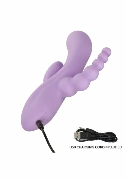 CalExotics Bend & Hold Triple Rumbler Flexible Vibrating Massager, Silicone, Black