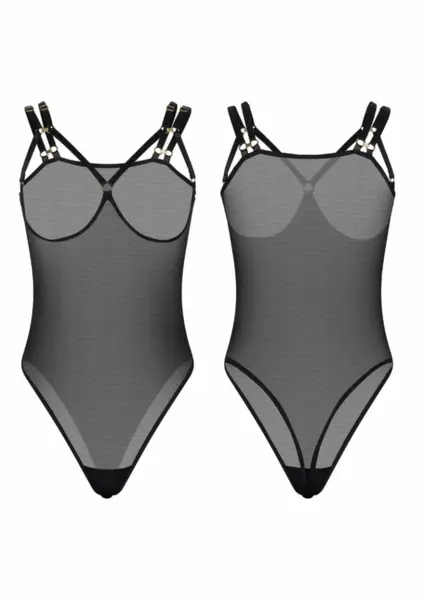 Kinky Diva Piquant Cupless Body by Insane Sexy - Adjustable, Elegant Black Bodysuit