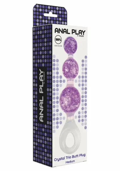 ToyJoy Crystal Trio Medium Plug - Liquid Silicone, Sparkling Design