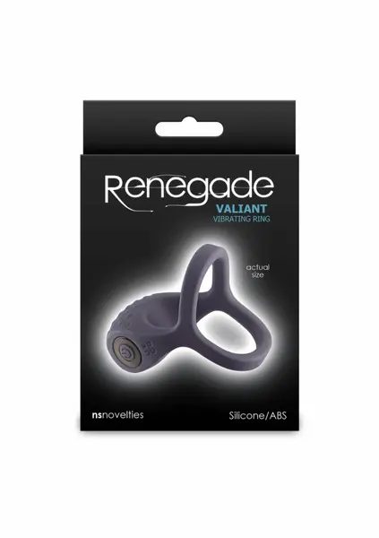 NS Novelties Renegade Valiant Silicone Rechargeable Vibrating Ring Black
