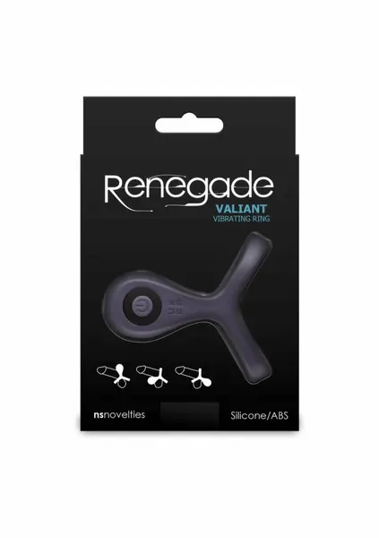 NS Novelties Renegade Valiant Silicone Rechargeable Vibrating Ring Black