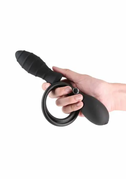 Renegade InflataPlay надуваем анален разширител с твърда сърцевина, черен, среден