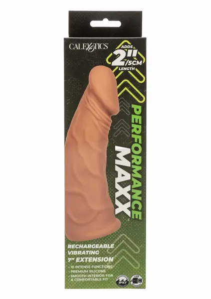 CalExotics Vibrating Extension 7 Inch 17.25cm Silicone Intimate Enhancer Black