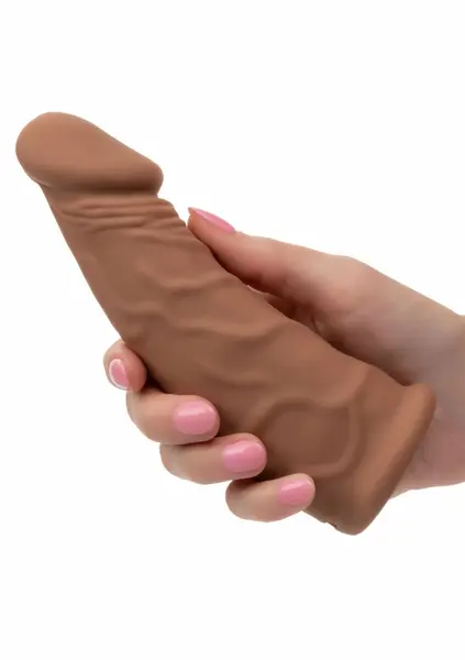 CalExotics Vibrating Extension 7 Inch 17.25cm Silicone Intimate Enhancer Black