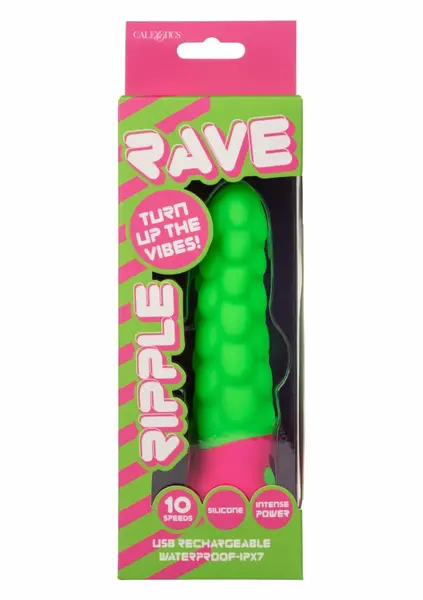 Ripple Vibrator Silicone Waterproof USB Rechargeable 10 Modes Black