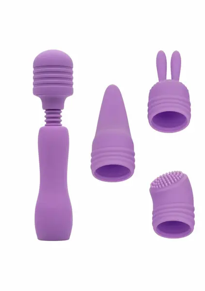 Travel Teaser Kit Rechargeable Massager 4 Attachments Waterproof IPX7