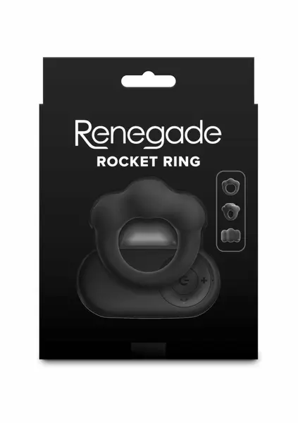 Rocks-Off Rocket Ring Rechargeable Vibrating Silicone Black